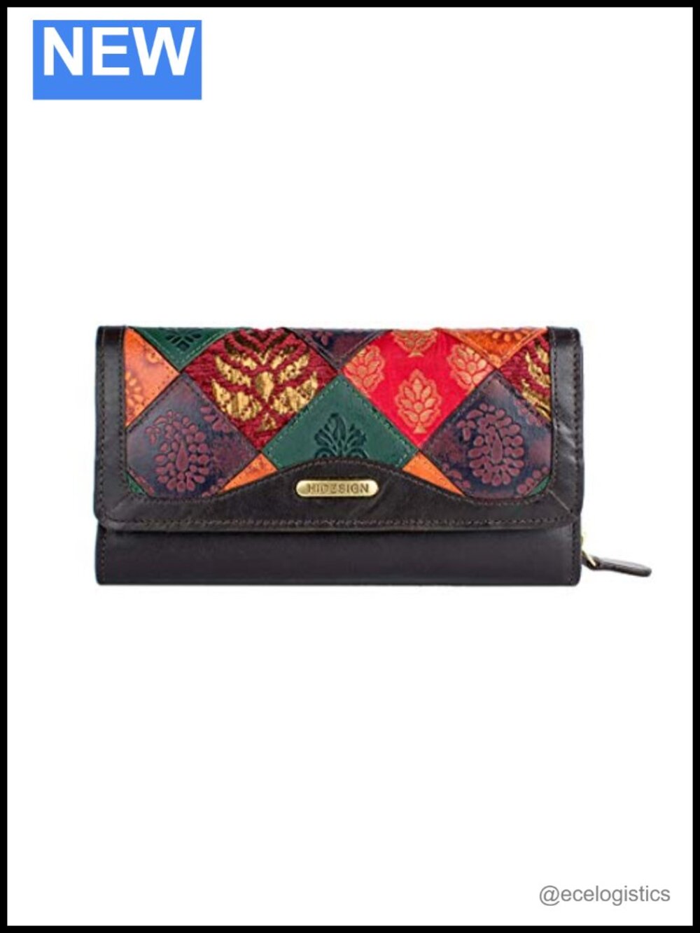 Hidesign Leather RFID Wristlet Wallet, Coin Pocket, 15 Slots